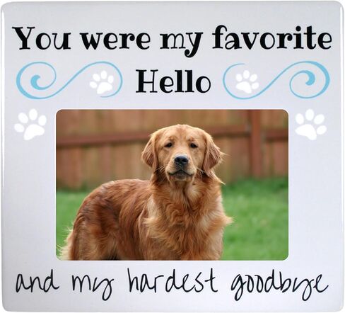 BANBERRY DESIGNS Pet Remembrance Gift - Pet Memorial Picture Frame - Bereavement Photo Frame for Dog or Cat - You were My Favorite Hello and My Hardest Goodbye in Saudi Arabia