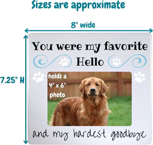BANBERRY DESIGNS Pet Remembrance Gift - Pet Memorial Picture Frame - Bereavement Photo Frame for Dog or Cat - You were My Favorite Hello and My Hardest Goodbye in Saudi Arabia