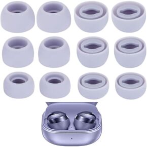 6 Pairs Galaxy Buds Pro Ear Tips, Soft Silicone Washable Ear Tips, Compatible with Galaxy Buds Pro 2021 SM-R190 Earbuds Tips Gels, Fit in Charging Case, Phantom Black in Kuwait