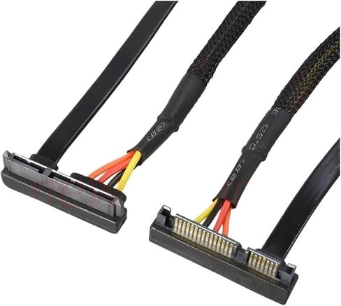 22 دبوس من الذكور إلى أنثى 90 درجة SATA تمديد كابل SATA 6GB/S 22 دبوس ذكر إلى أنثى 7+15 دبوس بيانات SATA HDD الطاقة (30 سم ، 2) in Kuwait