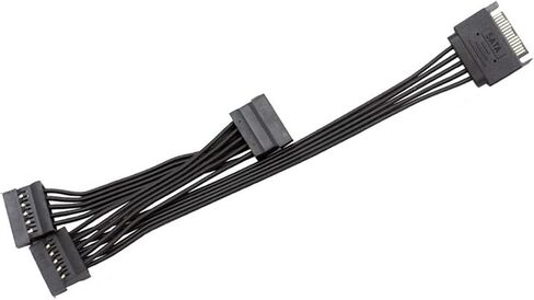 5-ware sata 15pin ذكر إلى كابل تمديد الإناث 1 إلى 1 2 3 4 5 6 لحبل الطاقة قرص القرص الثابت للكمبيوتر (1 إلى 2) in Kuwait