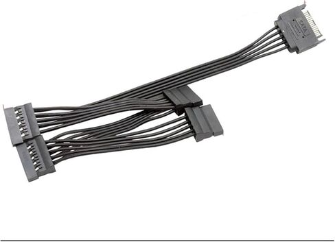 5-ware sata 15pin ذكر إلى كابل تمديد الإناث 1 إلى 1 2 3 4 5 6 لحبل الطاقة قرص القرص الثابت للكمبيوتر (1 إلى 2) in Kuwait