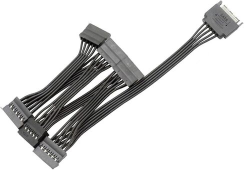 5-ware sata 15pin ذكر إلى كابل تمديد الإناث 1 إلى 1 2 3 4 5 6 لحبل الطاقة قرص القرص الثابت للكمبيوتر (1 إلى 2) in Kuwait