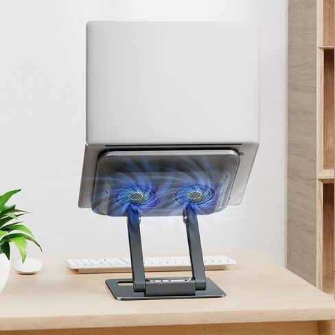Laptop Stand Heat Sink Base Fan Aluminum Alloy Desktop Elevated Hub Dock Stand in Saudi Arabia