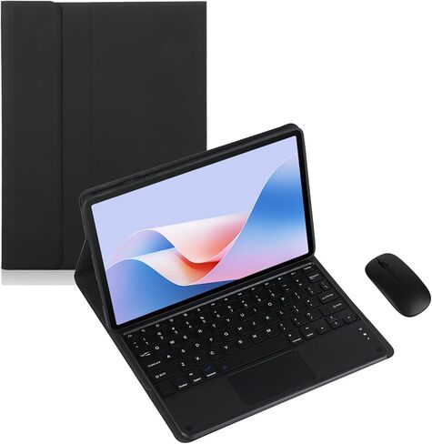 حالة لوحة المفاتيح لأجهزة iPad Mini 2/3/4 9.7 بوصة ، غطاء واقي من لوحة المفاتيح اللاسلكية متعددة الزاوية والماوس ، حدود السيليكون الناعمة (أسود ، عادي وفأرة) in Kuwait
