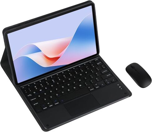 Magnetic Detachable Wireless Keyboard & Mouse Combo with Leather Cover for Honor MatePad 10.8-inch Tablet Full Wrapped Protection Keyboard Case (Black,Backlight Touch & Mouse) in Saudi Arabia
