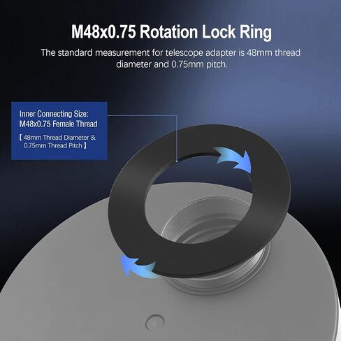 Astromania M48x0.75 Female Rotation Lock Ring Telescope Adapter - Bundle with - M48X0.75 Male/M42X1 Female to M42X0.75 Male Telescope Adapter in Saudi Arabia