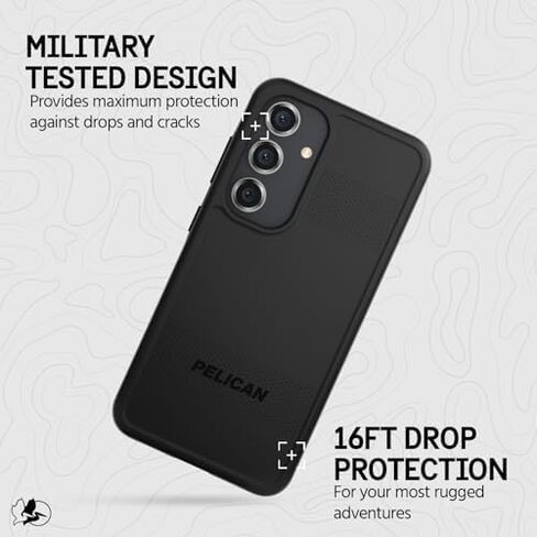 Pelican Protector - Samsung Galaxy S24 Case [6.2"] [16ft MIL-STD Drop Protection] [Wireless Charging] Phone Case for Samsung Galaxy S24 - Slim, Rugged Cover with Anti Scratch Technology - Black in Kuwait
