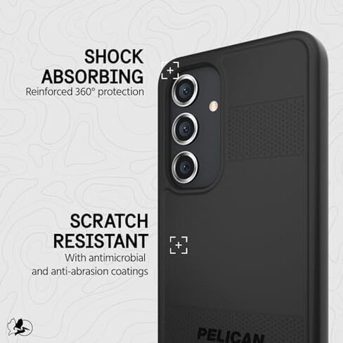 Pelican Protector - Samsung Galaxy S24 Case [6.2"] [16ft MIL-STD Drop Protection] [Wireless Charging] Phone Case for Samsung Galaxy S24 - Slim, Rugged Cover with Anti Scratch Technology - Black in Kuwait