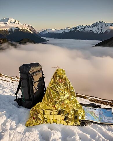 2-Pack Emergency Survival Thermal Blanket, for Outdoor, First Aid, Sun Protection, and Heat Retention (130x210cm) LCC1869-03 in Saudi Arabia