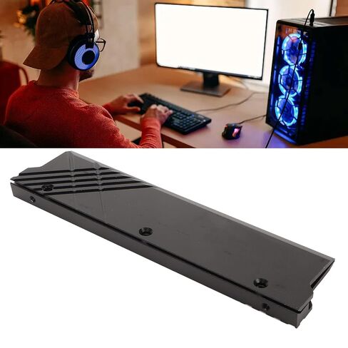 DDR5 Memory Cooler, Computer Water Cooling Heatsink Aluminium Alloy Memory Heat Sink, DDR Heatsink for Computer Water Cooling System Accessories (Black) in Saudi Arabia
