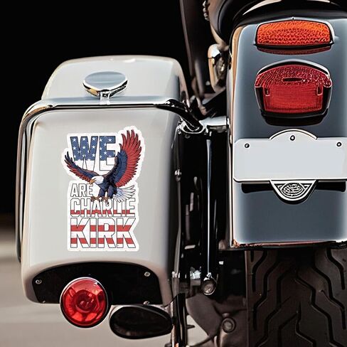 Patriotic Eagle American Flag Sticker Decal, We are Charlie Kirk Design, for Car, Laptop, Water Bottle (2, 3.6x5.5inch/) in Saudi Arabia