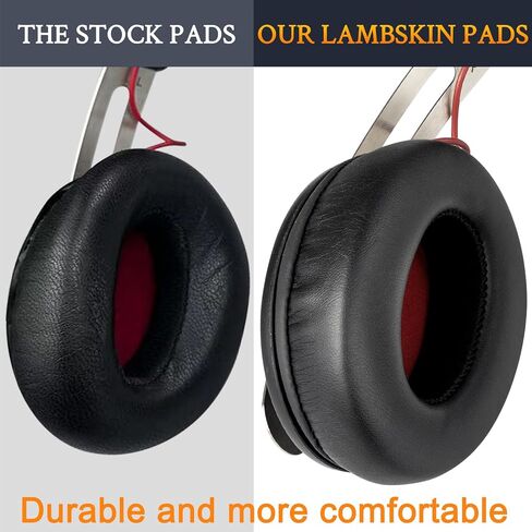 Soulwit Lambbskin استبدال وسادات الأذن لسنهايزر الزخم 1.0 فوق/حول سماعات الأذن ، وسائد منصات الأذن مع الحملان اللينة ، ورغوة عزل الضوضاء عالية الكثافة - أسود in Kuwait