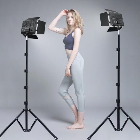 لوحة تصوير فيديو مصباح ضوء 2-pack 62 "Tripod Photography Lighting Bi-Color Dimmable 2500-6500K LED Camera Studio Lights Shooting Photo Photo in Kuwait