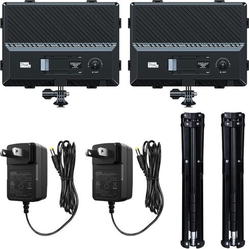 لوحة تصوير فيديو مصباح ضوء 2-pack 62 "Tripod Photography Lighting Bi-Color Dimmable 2500-6500K LED Camera Studio Lights Shooting Photo Photo in Kuwait