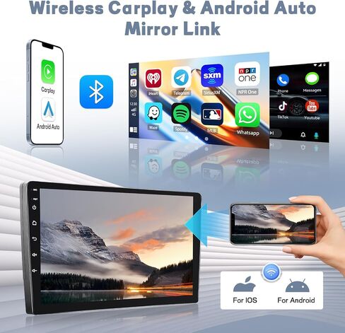 Hikity لسيارة Honda Odyssey 2005-2010 Android 13 ستيريو مع Carplay لاسلكي Android Auto 10.1 بوصة شاشة لمس راديو السيارة يدعم نظام تحديد المواقع العالمي (GPS) ومرآة وصلة كاميرا احتياطية بلوتوث in Saudi Arabia