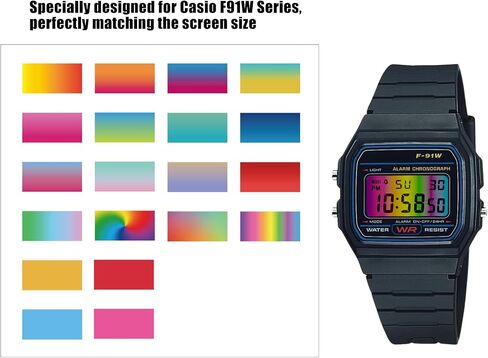 Gradient Filter Screen Sheet Compatible for Casio F91W Series,20 Types Of High Transparency Colorful Filters,40 Pack Watch Screen Modification Decal in Saudi Arabia
