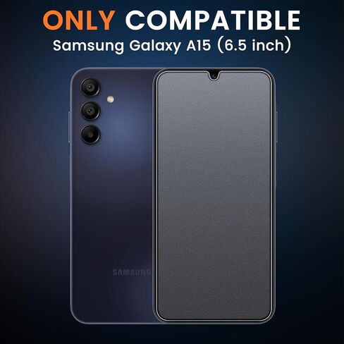 BNCHI 2 Pack for Samsung Galaxy A15 Anti-Glare Matte Screen Protector 6.5 inch, 9H Tempered Glass Film, [Scratch Resistant] [Anti-Fingerprint] [ Smooth as Silk] in Saudi Arabia