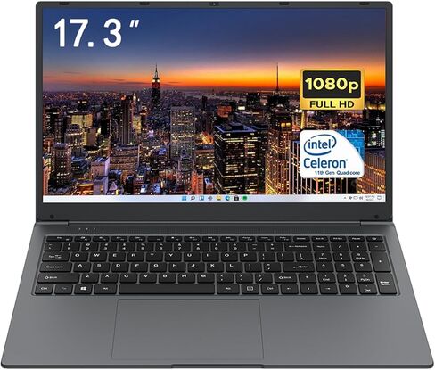 17.3 "Full HD 90 ٪ نسبة الشاشة المحمول | 1920 x 1080 Display | Celeron J4105 (4C4T ، حتى 2.7 جيجا هرتز) | 8GB DDR4 | 256GB SSD | WIFI 5 | in Saudi Arabia
