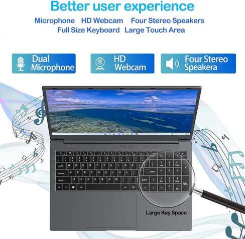 17.3 "Full HD 90 ٪ نسبة الشاشة المحمول | 1920 x 1080 Display | Celeron J4105 (4C4T ، حتى 2.7 جيجا هرتز) | 8GB DDR4 | 256GB SSD | WIFI 5 | in Saudi Arabia