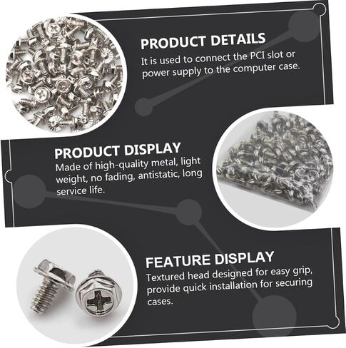 POPETPOP 100pcs Computer Case Mounting Screws Kit Pci Screws for Power Supply Metal Fasteners for Hardware Installation and System Building in Saudi Arabia
