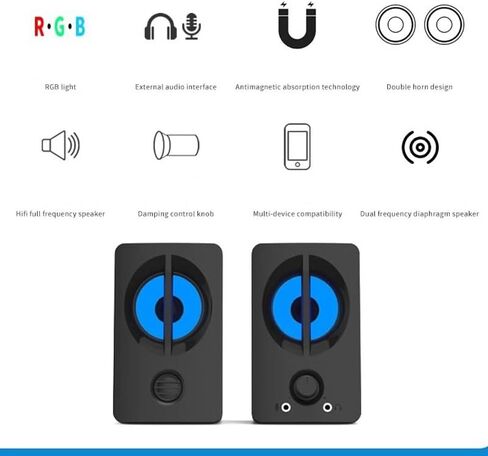 Desktop Speaker Small Wired Speaker Multimedia Speaker Office Laptop Small Speaker Home Esports Speaker in Saudi Arabia