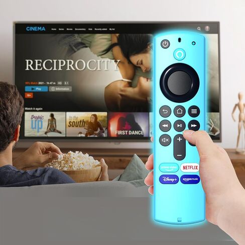 2Pack Case for Fire TV Stick Remote,Silicone Control Cover for Alexa Voice Remote Controller Skin Sleeve Glow in The Dark Blue and Green in Saudi Arabia