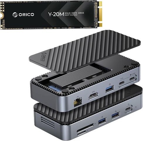 ORICO Y20M 4TB M.2 SATA SSD و DPM2P9-V1 10-in-1 USB-C station مع حاوية SSD ، 4K HDMI ، 100W PD ، و Bundle Ethernet in Saudi Arabia