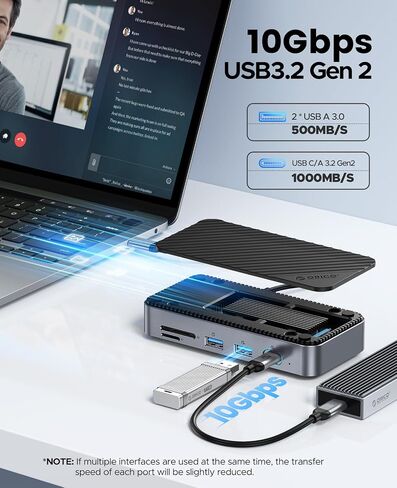 ORICO Y20M 4TB M.2 SATA SSD و DPM2P9-V1 10-in-1 USB-C station مع حاوية SSD ، 4K HDMI ، 100W PD ، و Bundle Ethernet in Saudi Arabia