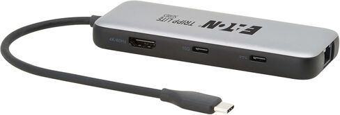 Tripp Lite USB-C Hub Docking Station Adapter with 2 USB-A, 1 USB-C, 1 HDMI, Memory Card Slots USB 3.2 Gen 2, 4K@60Hz HDMI, Micro SD + SD, 100W PD Charging Port, 3-Year Warranty (U444-06N-H4MUC3) in Saudi Arabia