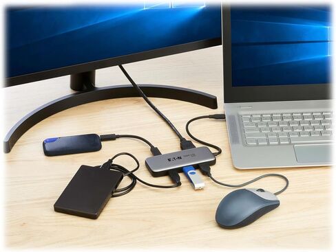 TRIPP LITE USB-C HUB محول محطة الإرساء مع 2 USB-A ، 1 USB-C ، 1 HDMI ، فتحات بطاقة الذاكرة USB 3.2 GEN 2 ، 4K@60HZ HDMI ، Micro SD + SD ، 100W PD PORT ، ضمان 3 سنوات (U444-06N-H4MUC3) in Kuwait