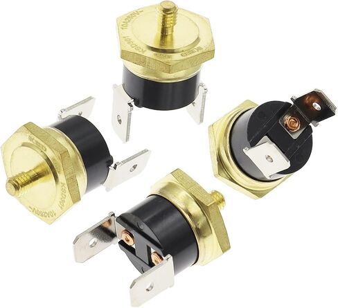 1PCS M4 10A250V Normally Closed KSD301 40-150 Degree Bakelite KSD-301 Temperature Switch Thermostat Sensor Thread-in Brass Probe(80C) in Saudi Arabia