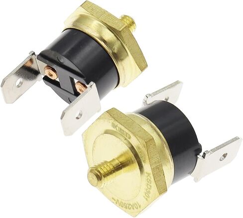1PCS M4 10A250V Normally Closed KSD301 40-150 Degree Bakelite KSD-301 Temperature Switch Thermostat Sensor Thread-in Brass Probe(80C) in Saudi Arabia