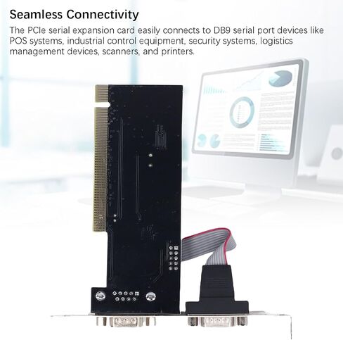 Zunate 2 Port PCIE Serial Card Card Adapter ، Industrial DB9 RS232 COM PORTS ، 16C550 UART WCH382 CHIP ، TAA LOW PLISTRIM in Kuwait