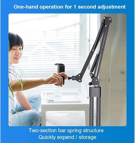 4.6-10.6 Inch Tablet Smartphones Stand Height Angle Adjustable,Holder Gooseneck Arm Flexible Floor Stand for Tablet Bed,Desk,Reading (Black a) in Saudi Arabia