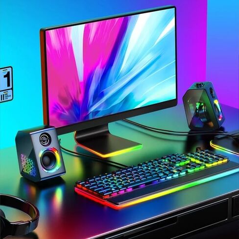 30W مكبرات صوت صوتية رائعة GRB GRB Light Gaming 2.0 Computer Multimedia PC SPEAKERS in Saudi Arabia