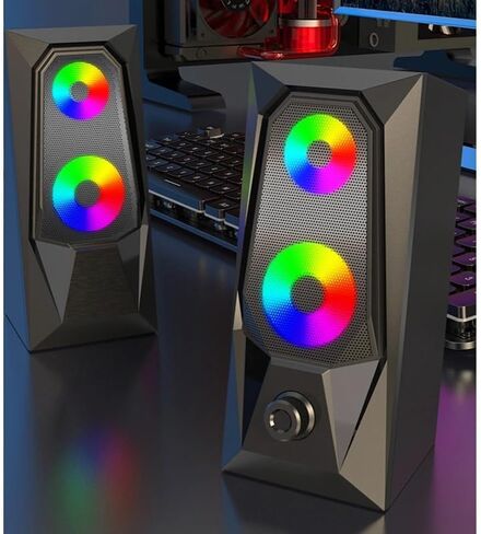 مضيء RGB سطح المكتب صوت الكمبيوتر MINI مكبرات الصوت Multimedia سطح المكتب in Saudi Arabia