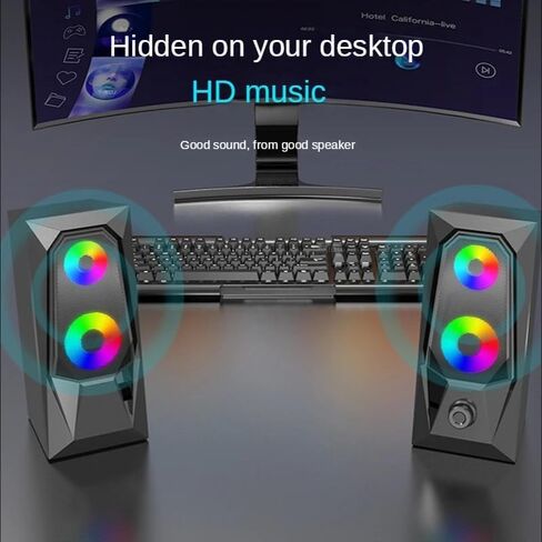 مضيء RGB سطح المكتب صوت الكمبيوتر MINI مكبرات الصوت Multimedia سطح المكتب in Saudi Arabia