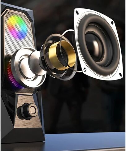 مضيء RGB سطح المكتب صوت الكمبيوتر MINI مكبرات الصوت Multimedia سطح المكتب in Saudi Arabia