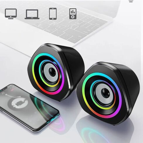 5.0 Soundbox 2.0 Loudspeaker with RGB Colorful Breathing LED Light Computer Speakers in Saudi Arabia