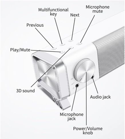 مكبر صوت سطح مكتب الكمبيوتر التناظرية 7.1 قناة HIFI مكبر صوت ميكروفون محمول 5.0 in Saudi Arabia