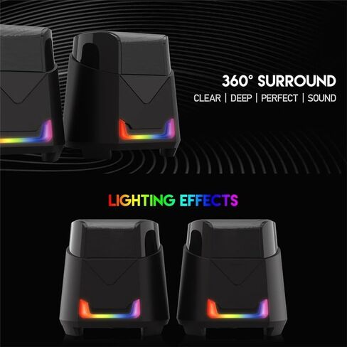 مكبرات صوت الكمبيوتر aux 3.5mm RGB سلكية مكبر صوت مضخم صوت محيط in Saudi Arabia