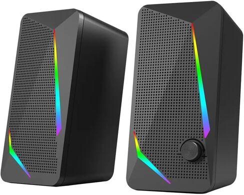 3.5mm Aux 2.0 Stereo Surround Music RGB Gaming Speakers Sound Bar for Computer Desktop PC Loudspeakers in Saudi Arabia