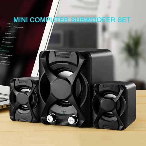 مكبرات الصوت السلكية Aux سلكية مكبرات الصوت Stereo 2.1 لمكبر صوت هاتف الكمبيوتر (E) in Saudi Arabia