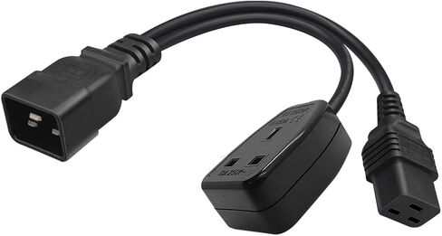 0.32m/1ft IEC320 C20 إلى C19+المقبس البريطاني القياسي ، قابس الطاقة الفاصل ، PDU/UPS Server C20 CLAD إلى C19 CABLE CABLE in Kuwait