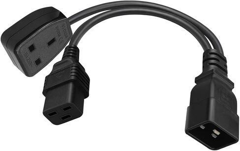 0.32m/1ft IEC320 C20 إلى C19+المقبس البريطاني القياسي ، قابس الطاقة الفاصل ، PDU/UPS Server C20 CLAD إلى C19 CABLE CABLE in Kuwait