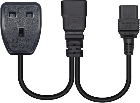 0.32m/1ft IEC320 C20 إلى C19+المقبس البريطاني القياسي ، قابس الطاقة الفاصل ، PDU/UPS Server C20 CLAD إلى C19 CABLE CABLE in Kuwait