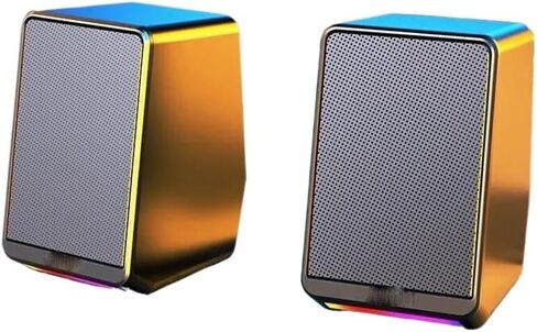 Wired Desktop Speakers 3.5mm Stereo Surround Music RGB Gaming Speakers Sound Bar for Computer PC Loudspeakers in Saudi Arabia