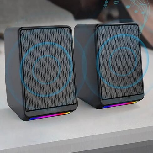 Wired Desktop Speakers 3.5mm Stereo Surround Music RGB Gaming Speakers Sound Bar for Computer PC Loudspeakers in Saudi Arabia