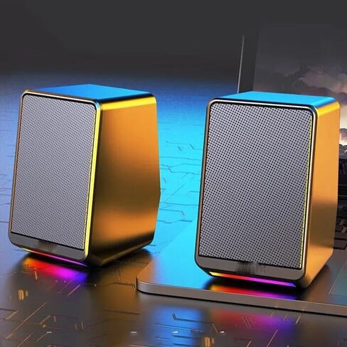 Wired Desktop Speakers 3.5mm Stereo Surround Music RGB Gaming Speakers Sound Bar for Computer PC Loudspeakers in Saudi Arabia
